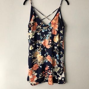 Lulus Blue Floral Shift Dress
